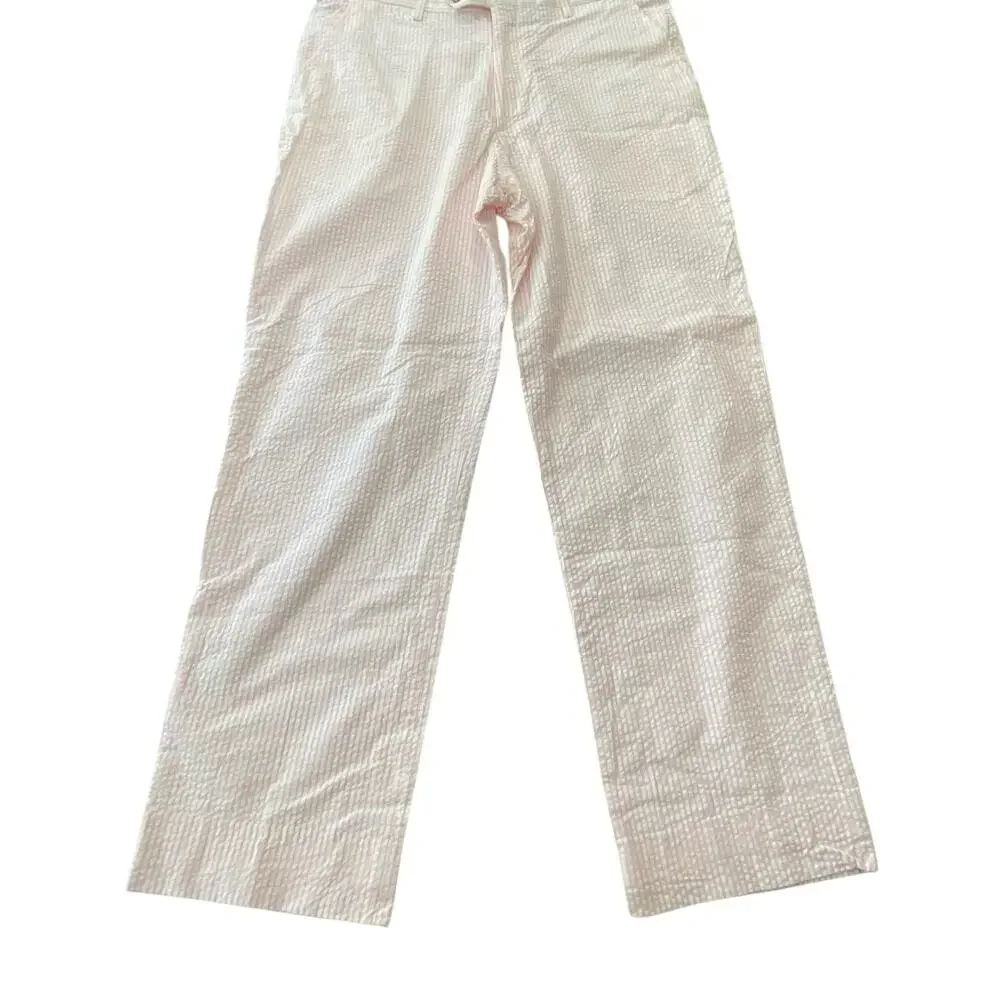 Country Club Prep Pink Seersucker Pants Men 34x32 Derby Wedding Preppy Golf prep